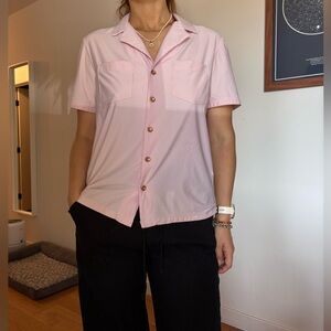 Casual Pink Button-Down Shirt for Women